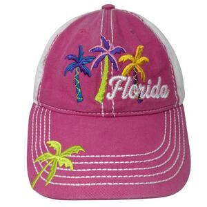 Florida Slideback Baseball Cap Pink One Size Adjustable Embroidered Sunpoint